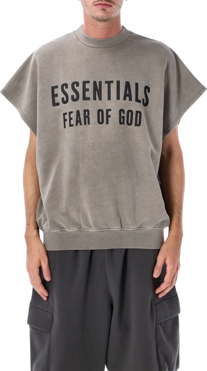 Fear of God Relaxed Fleece Cutoff Sweatshirt Washed Seal Taupe