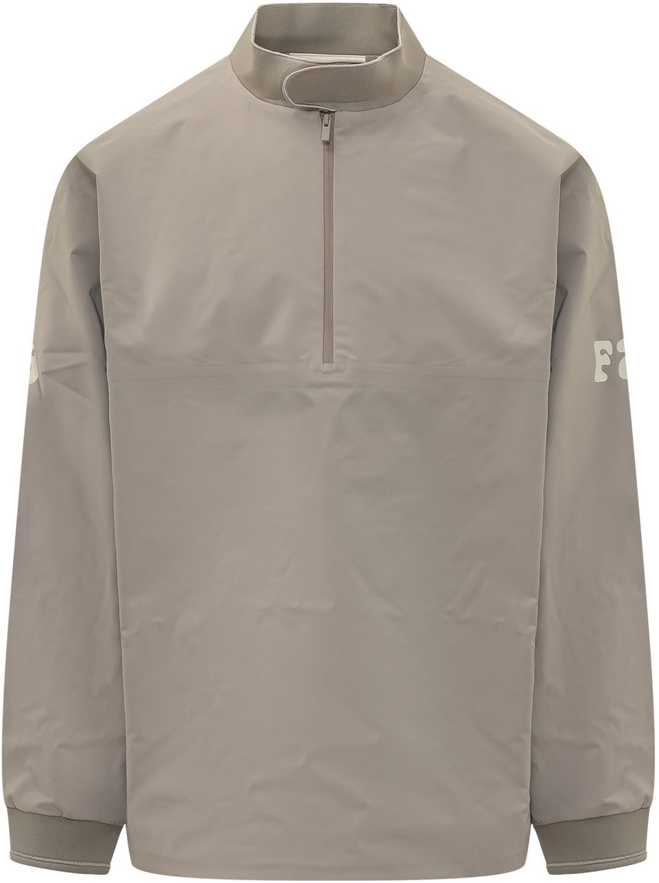Fear of God Giacca Half Zip con Stampa sulle Maniche Taupe