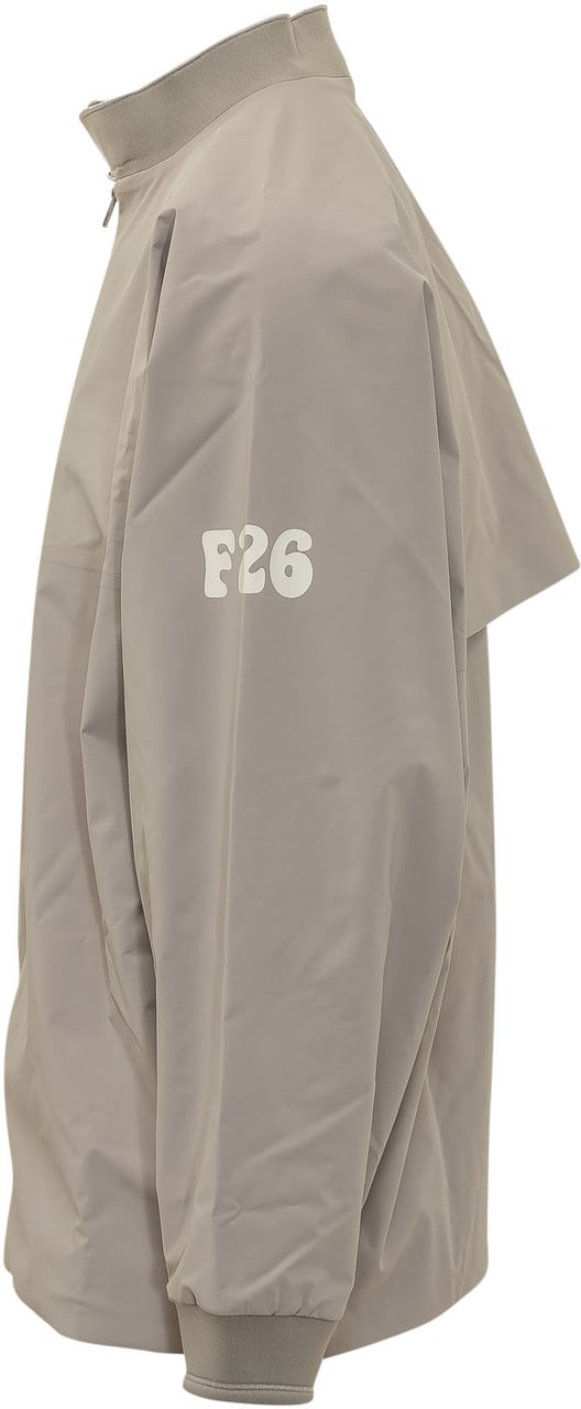 Fear of God Giacca Half Zip con Stampa sulle Maniche Taupe
