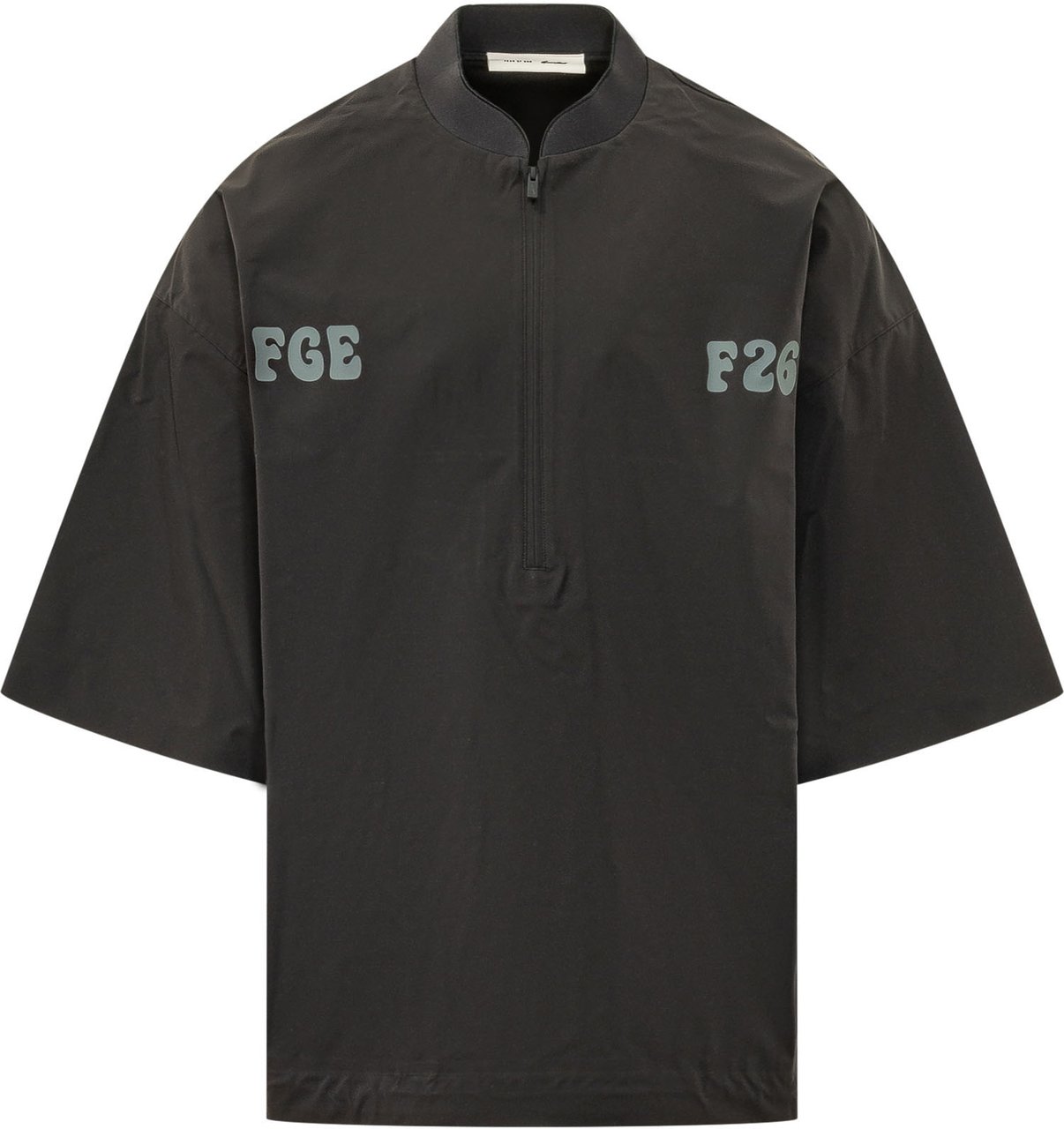 Fear of God Camicia Half Zip con Maniche Corte Donkergrijs