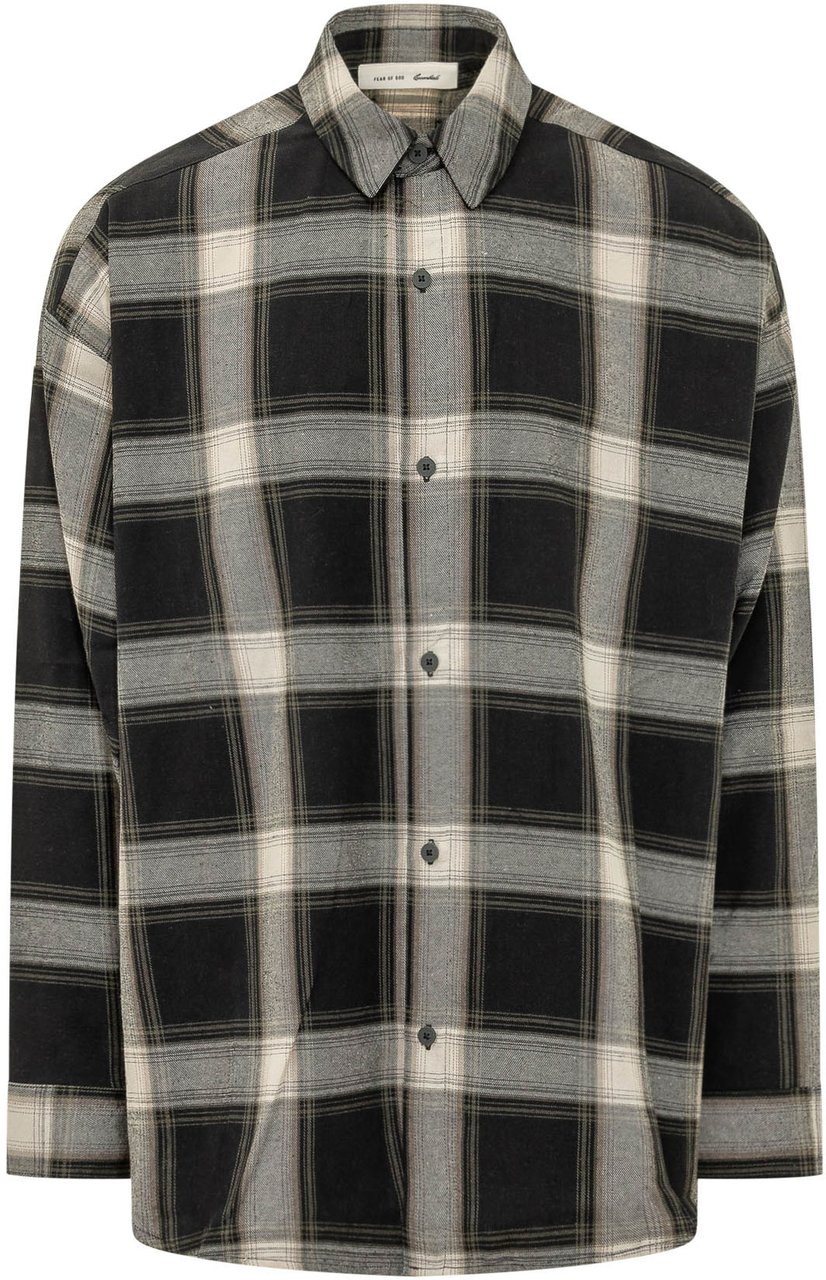 Fear of God Camicia a Quadri con Bottoni Zwart