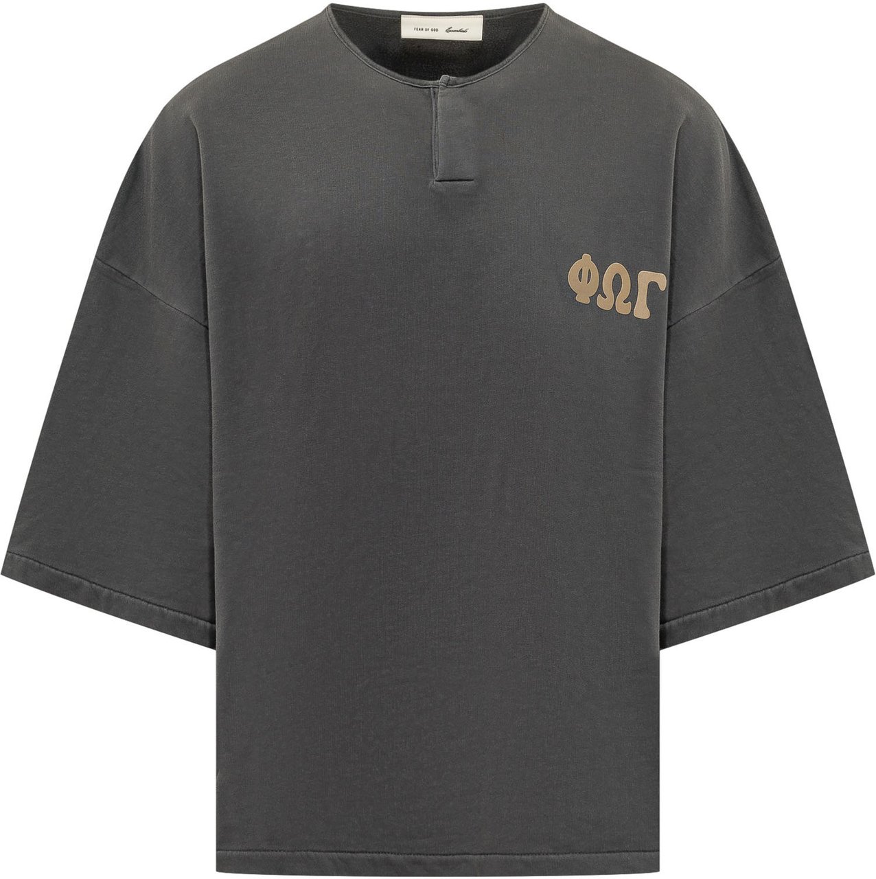 Fear of God Felpa Henley con Maniche Ampie Donkergrijs