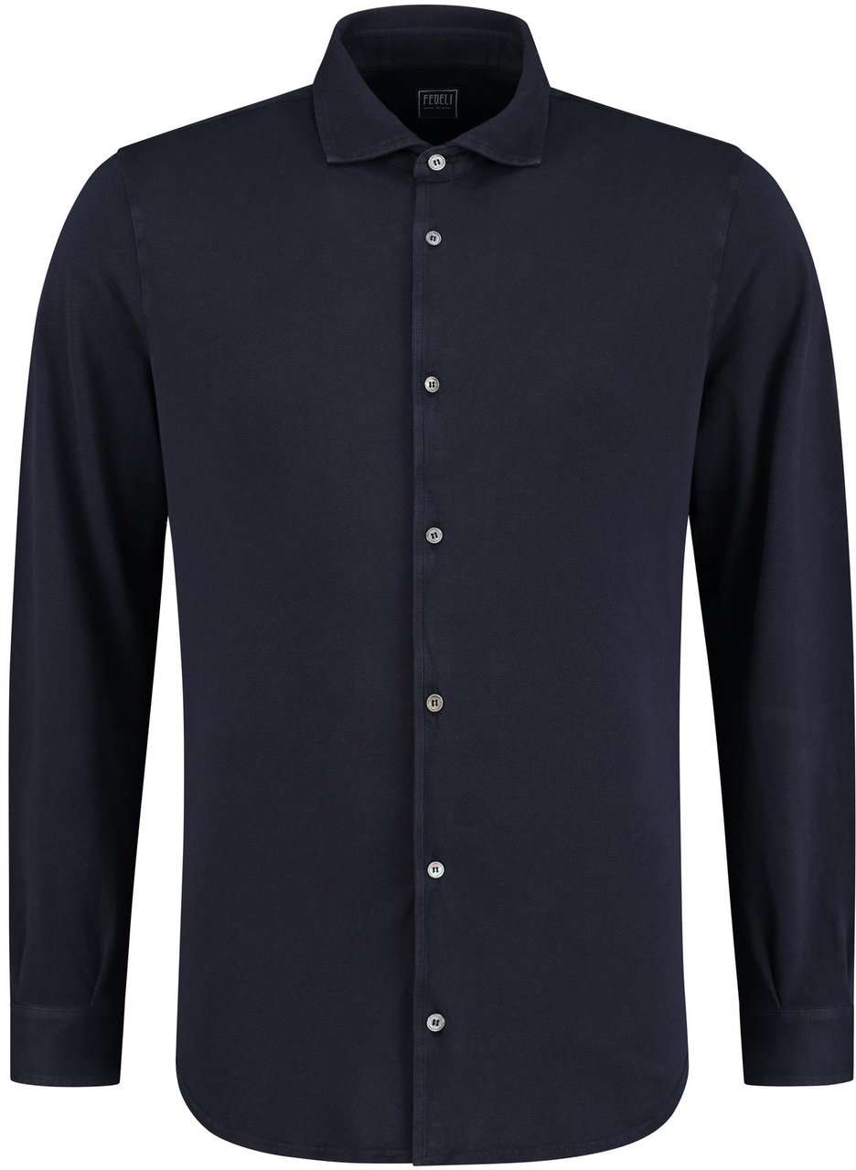 Fedeli Steve Ml. Piquet Giza Organic Fr. Blauw