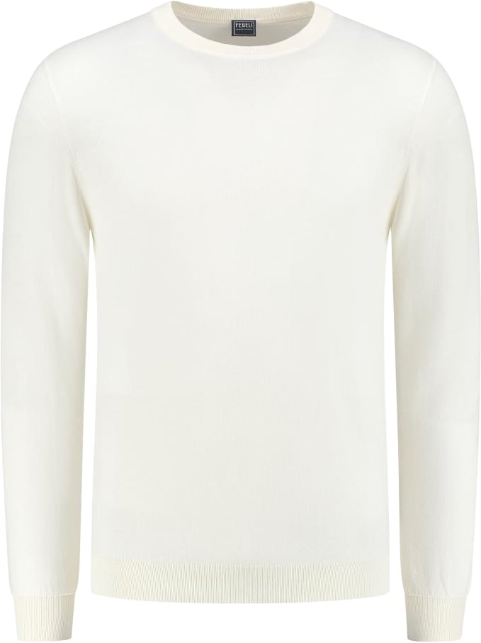 Fedeli Crew Neck L/s Knitted Sweater Man Wit