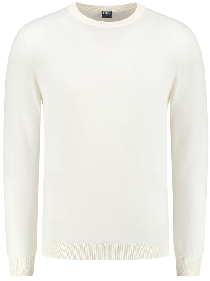 Fedeli Crew Neck L/s Knitted Sweater Man Wit