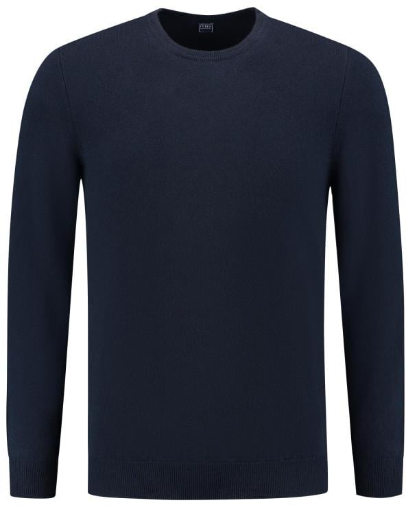 Fedeli Crew-neck L/s Knitted Sweater Man      Blauw