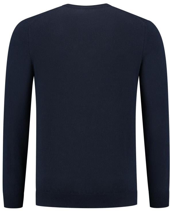 Fedeli Crew-neck L/s Knitted Sweater Man      Blauw