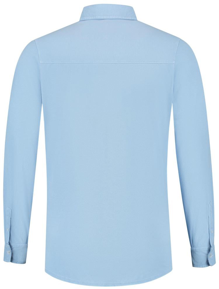 Fedeli Shirt L/s Knitted Man Blauw