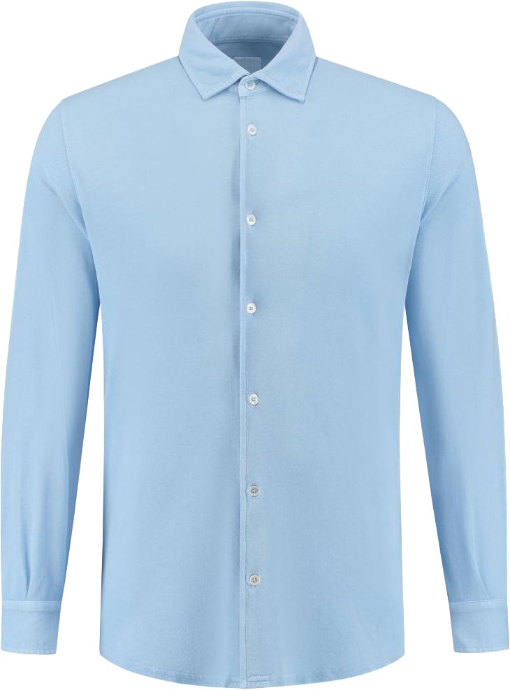 Fedeli Shirt L/s Knitted Man Blauw