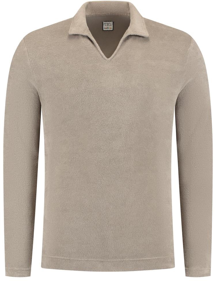 Fedeli Polo L/s Knitted Man Bruin