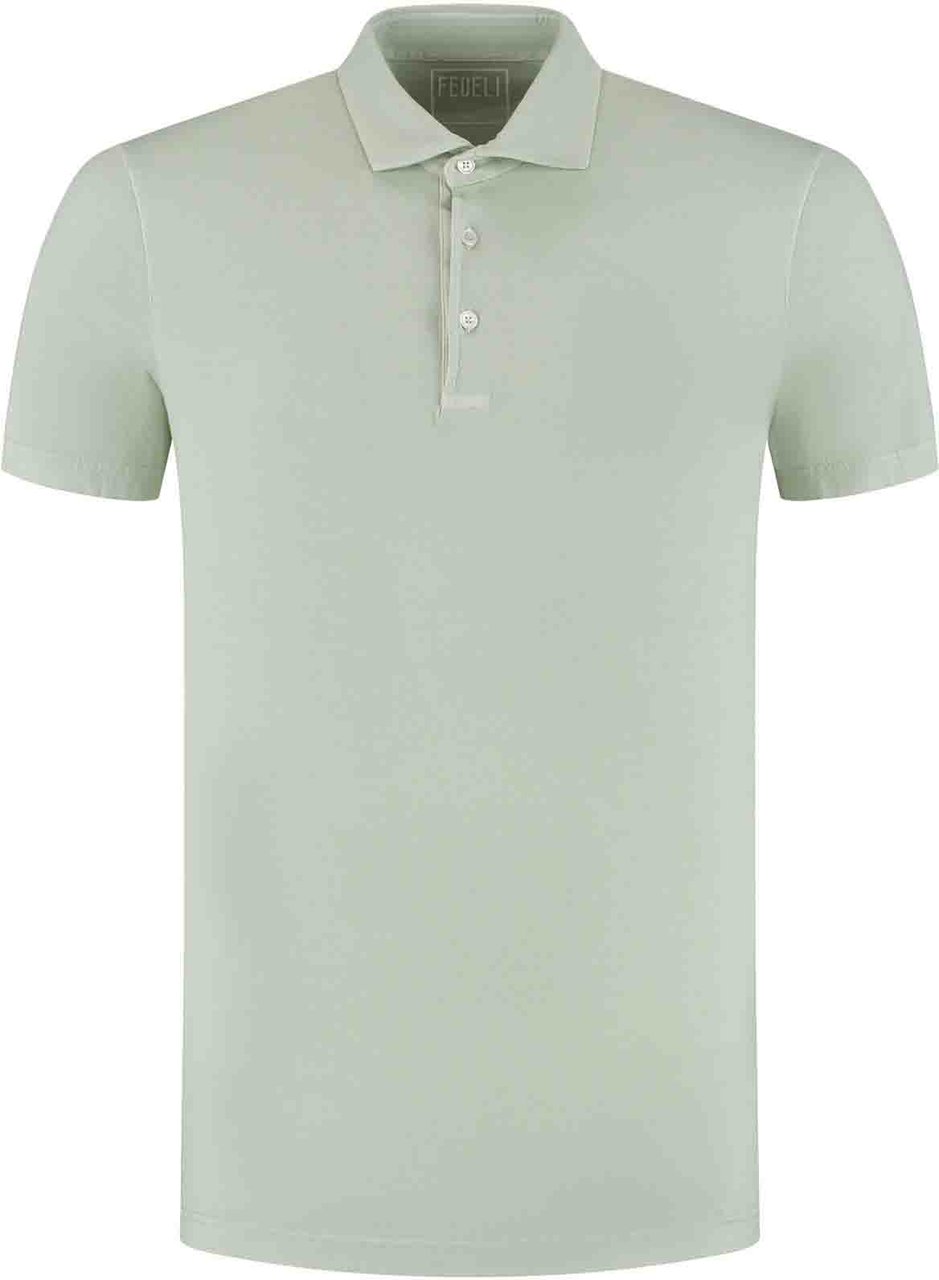 Fedeli Polo Dieci Mm. Jersey Giza Dusty Groen