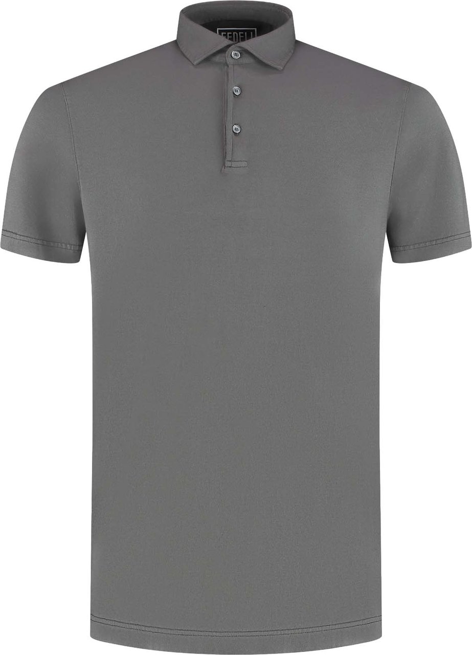 Fedeli Polo Dieci Mm. Jersey Giza Dusty Grijs