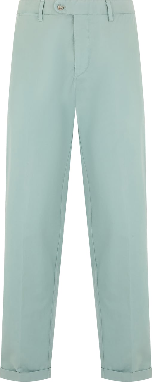 Fedeli Blue cotton trousers, casual and versatile Blauw