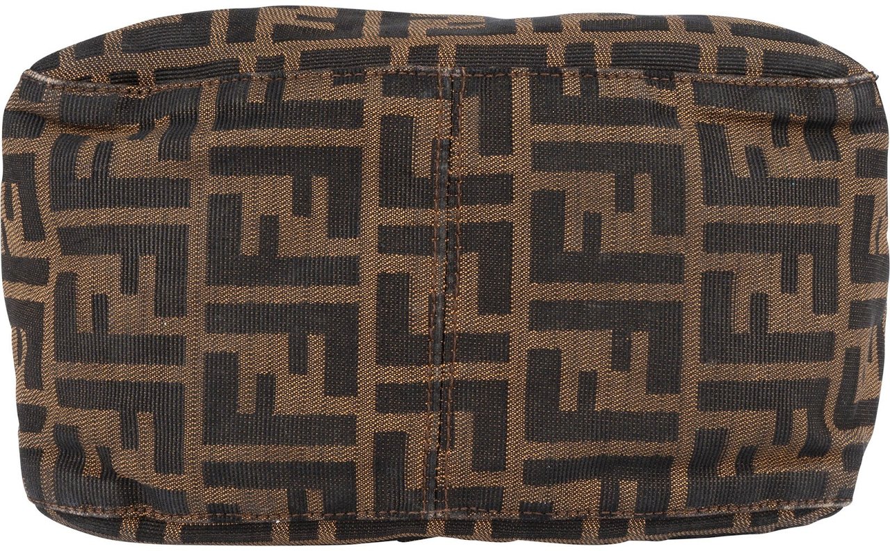 Fendi Fendi FF Monogram Baguette Buckle Shoulder Bag Bruin