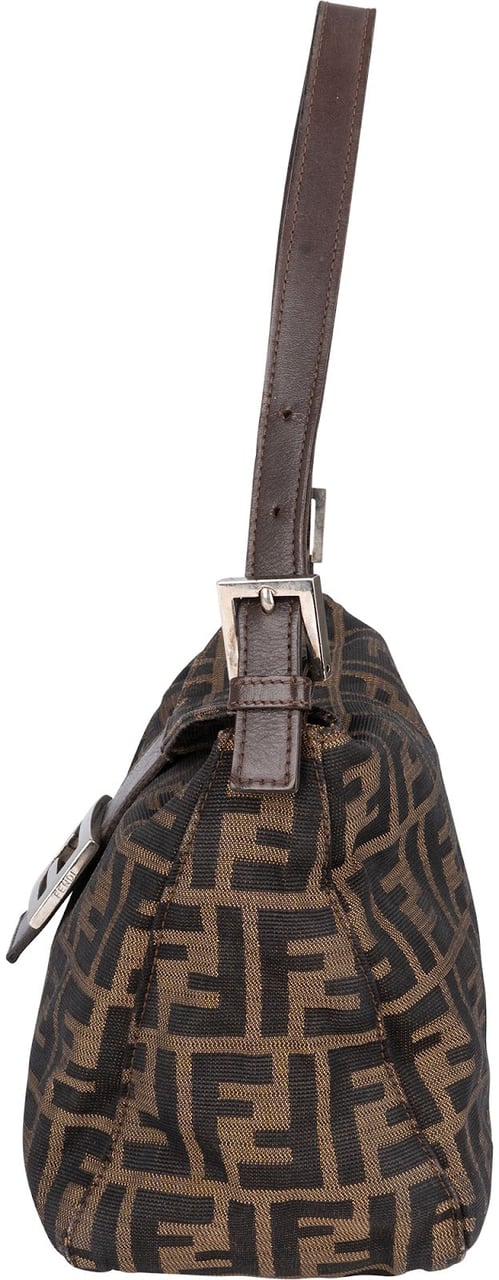 Fendi Fendi FF Monogram Baguette Buckle Shoulder Bag Bruin