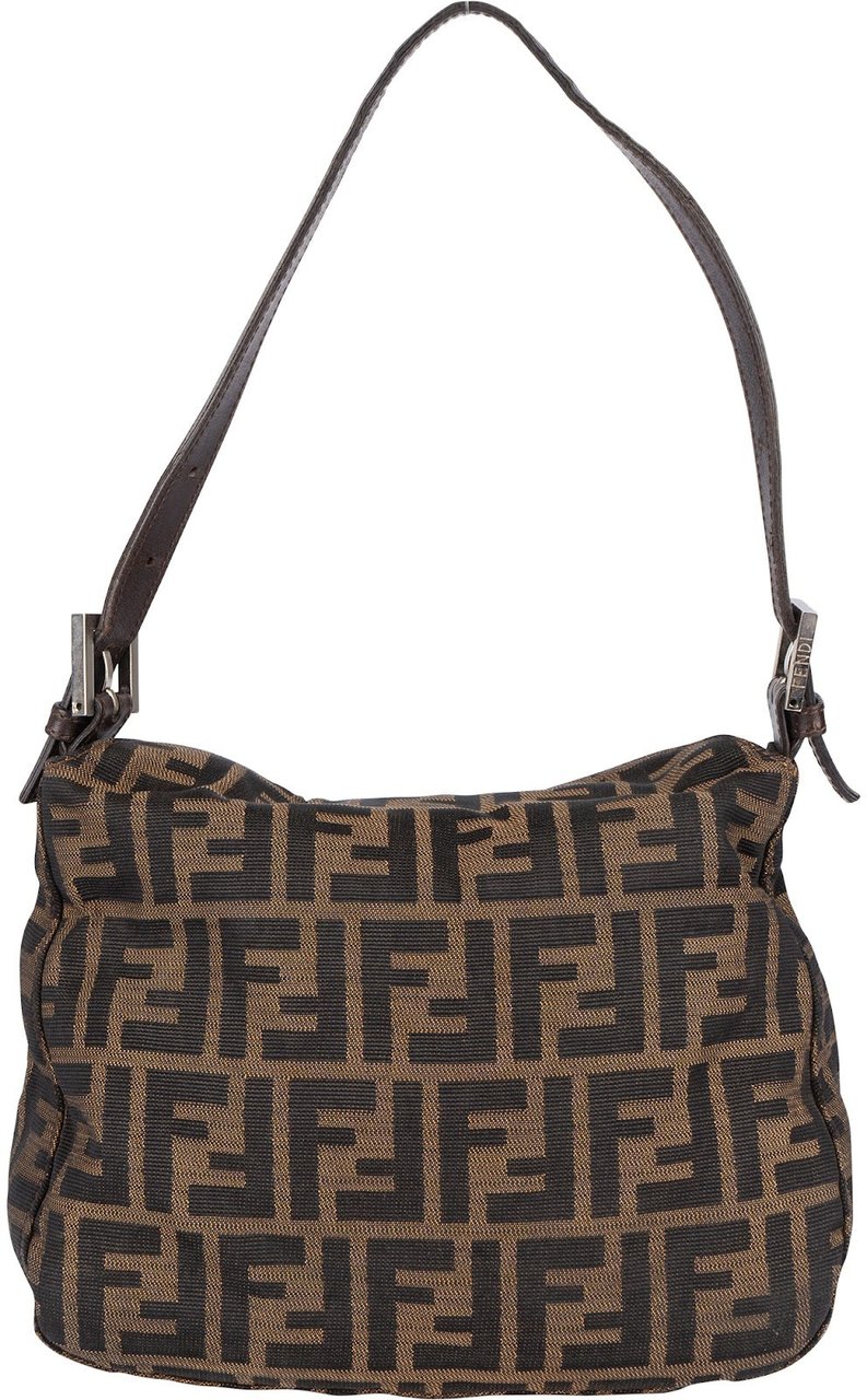 Fendi Fendi FF Monogram Baguette Buckle Shoulder Bag Bruin