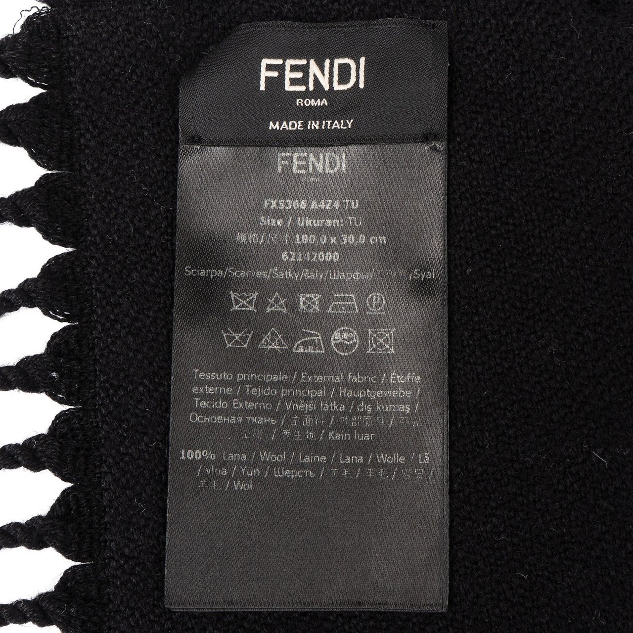 Fendi Fendi Wool Monogram FF Schal Scarf Zwart