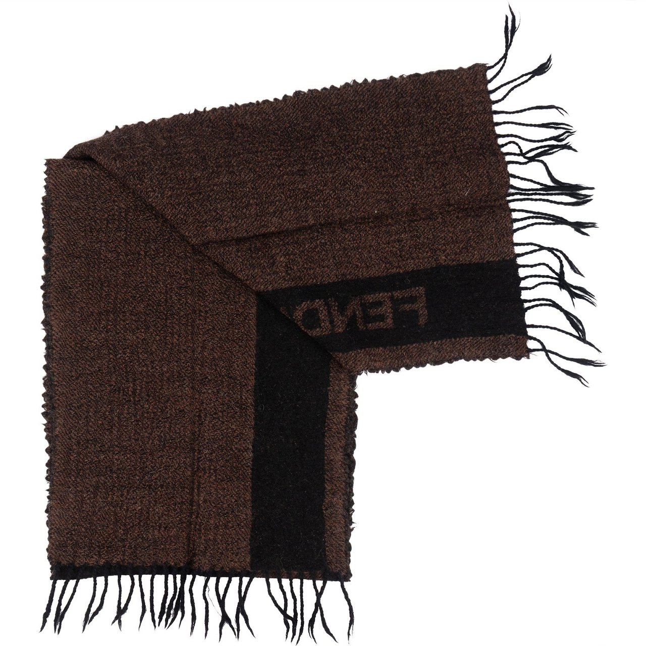 Fendi Fendi Wool Striped Scarf Schal Bruin