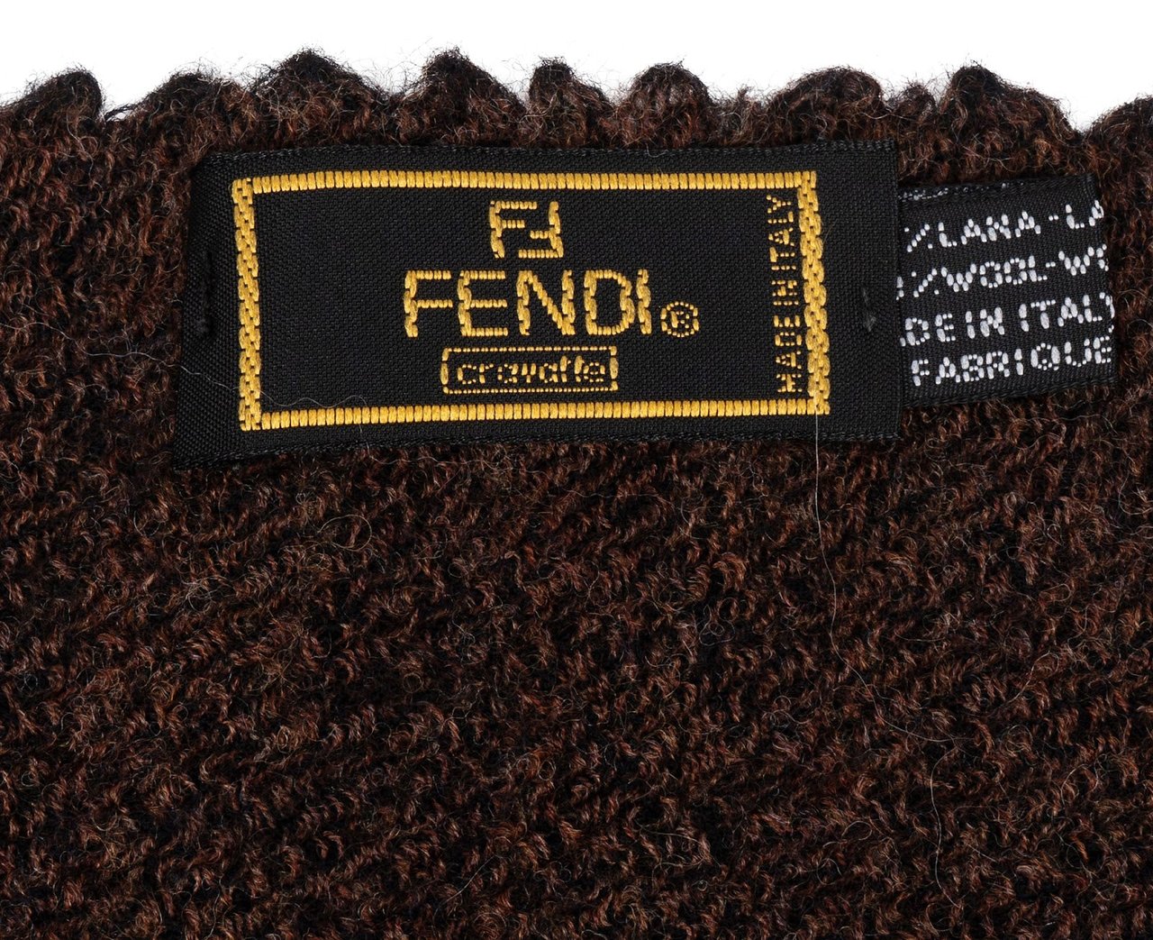 Fendi Fendi Wool Striped Scarf Schal Bruin