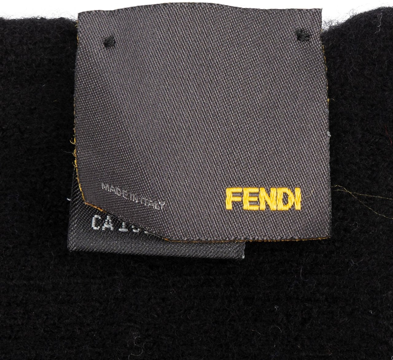 Fendi Fendi Classic Black Wool Schal Scarf Zwart