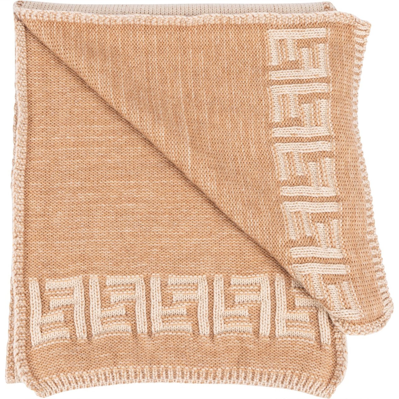 Fendi Fendi Greca Wool FF Monogram Schal Scarf Beige