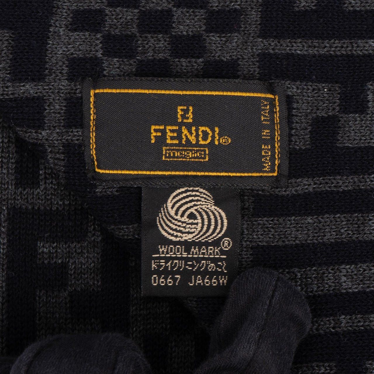 Fendi Fendi Wool FF Monogram Schal Scarf Zwart