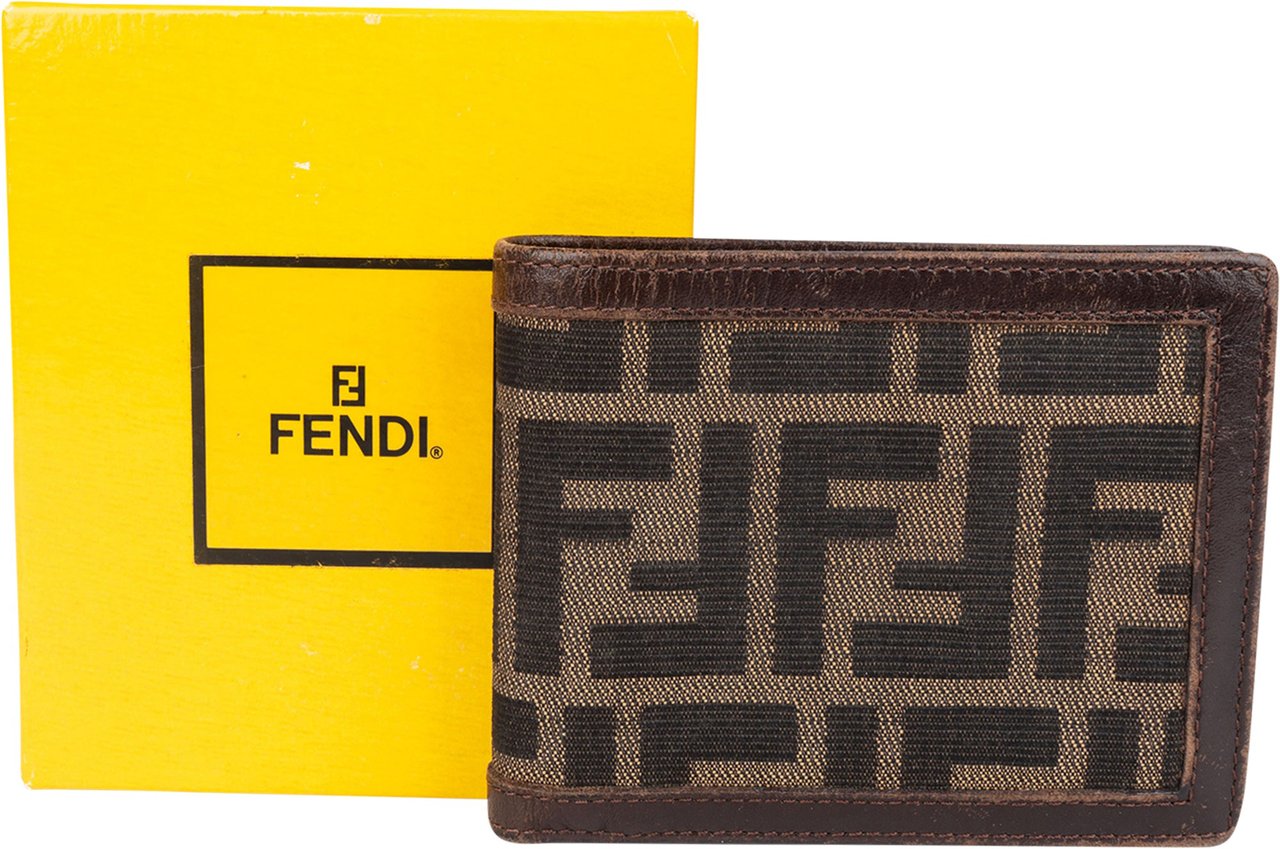 Fendi FF Monogram Zucca Bifold Wallet Bruin