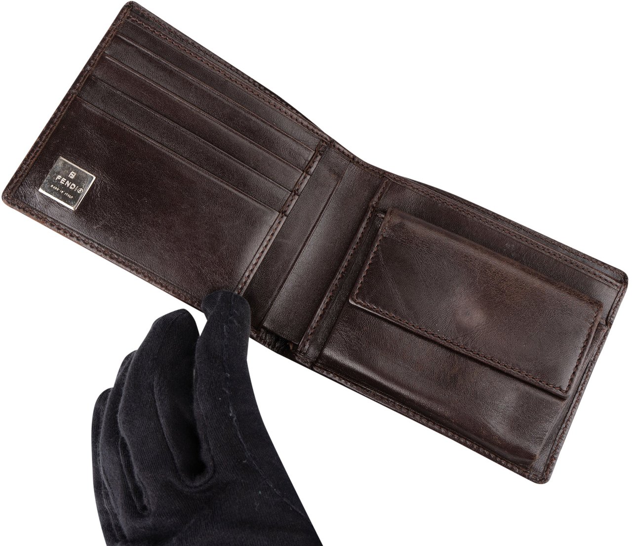 Fendi FF Monogram Zucca Bifold Wallet Bruin