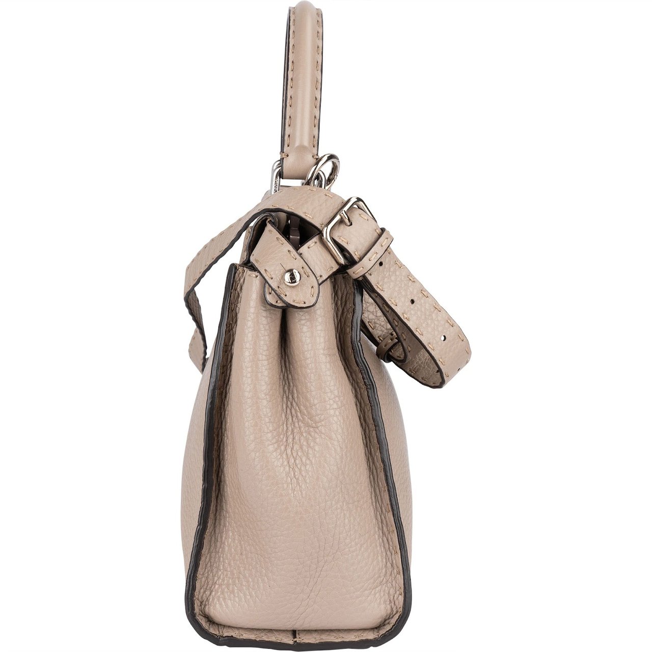 Fendi Fendi Selleria Leather Peekaboo Handbag Beige