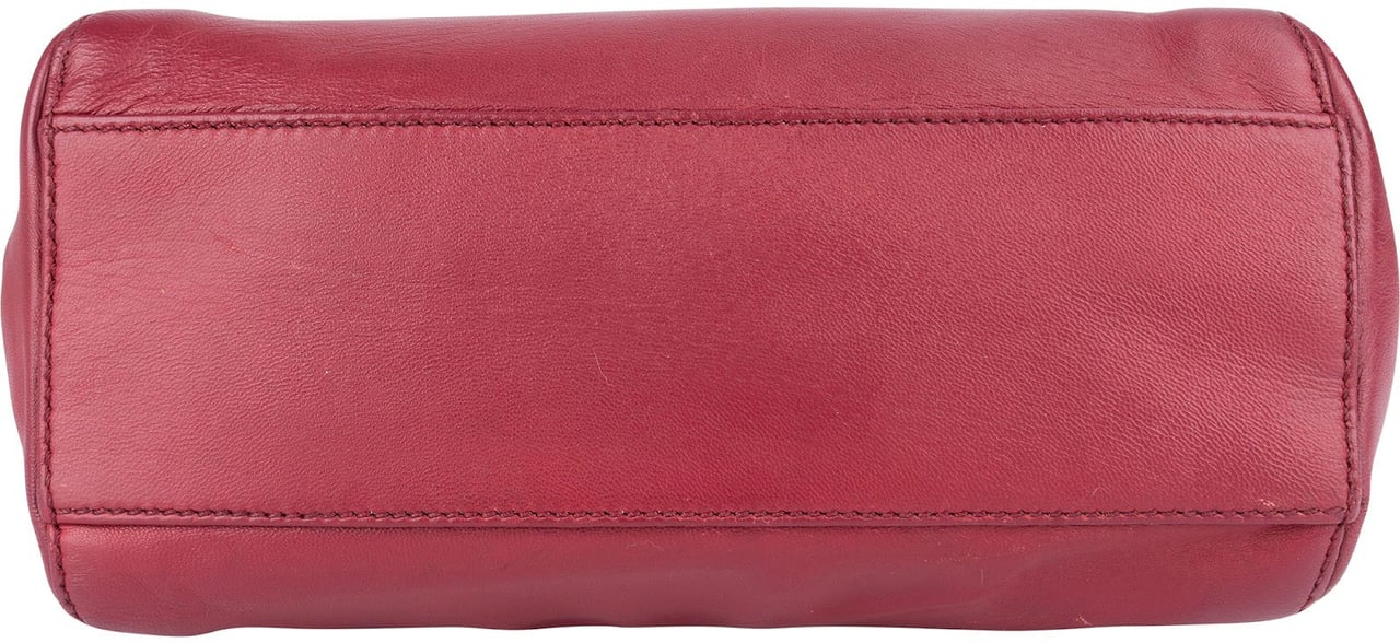 Fendi Fendi Leather Peekaboo Mini Handbag Rood