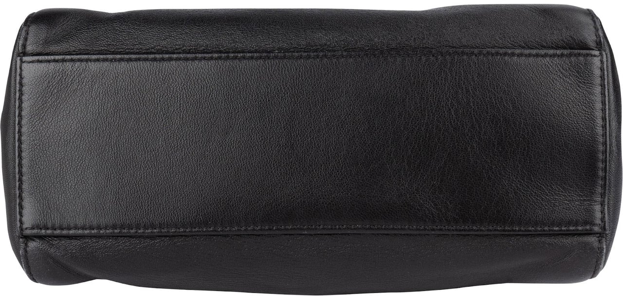 Fendi Black Leather Mini Peekaboo Handbag Zwart