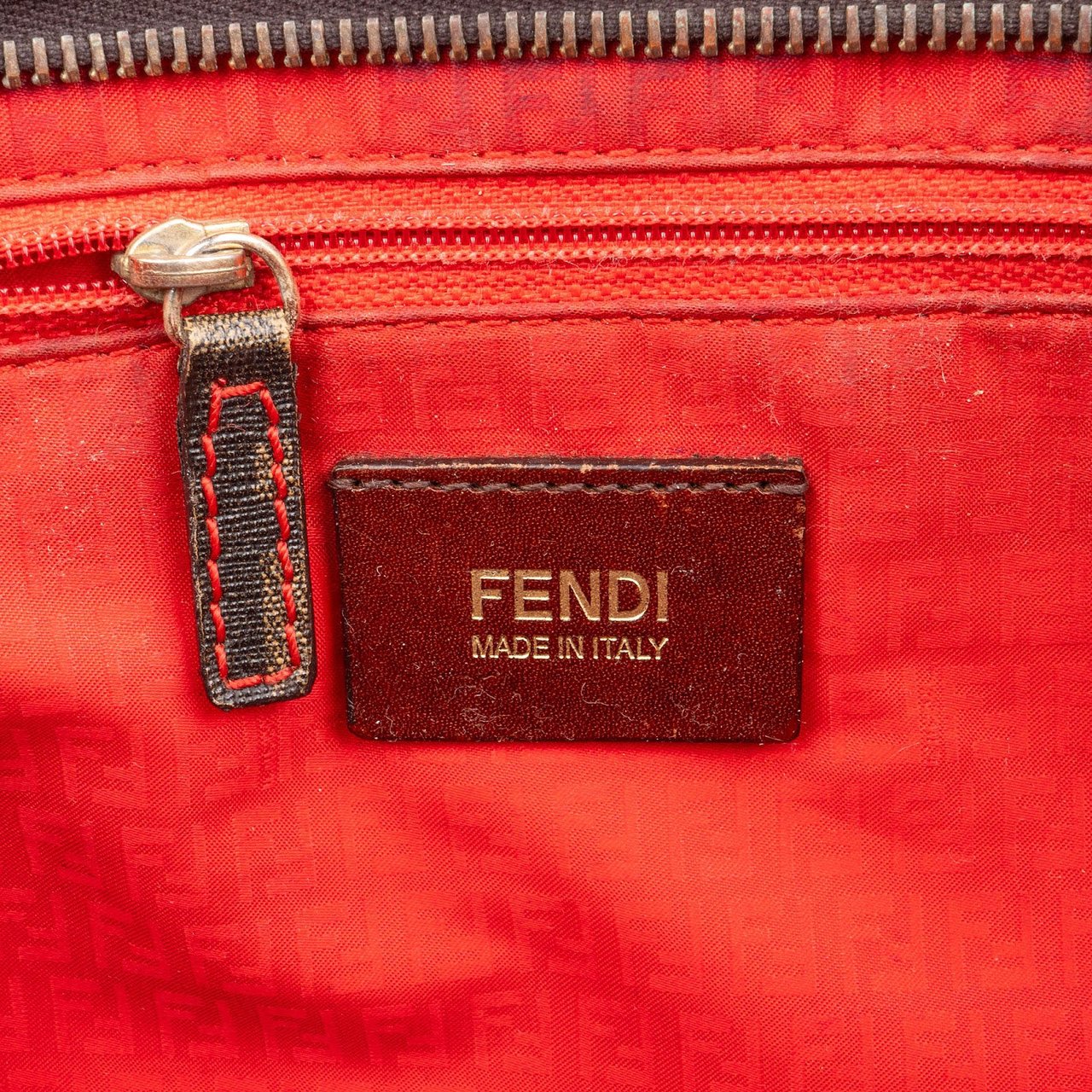 Fendi Fendi Monogram Zucca Roll Tote Shoulder Bag Bruin