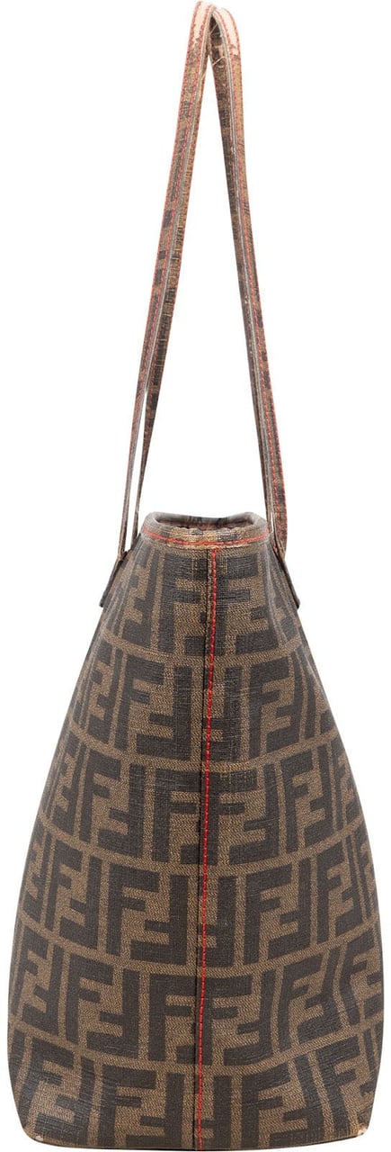 Fendi Fendi Monogram Zucca Roll Tote Shoulder Bag Bruin