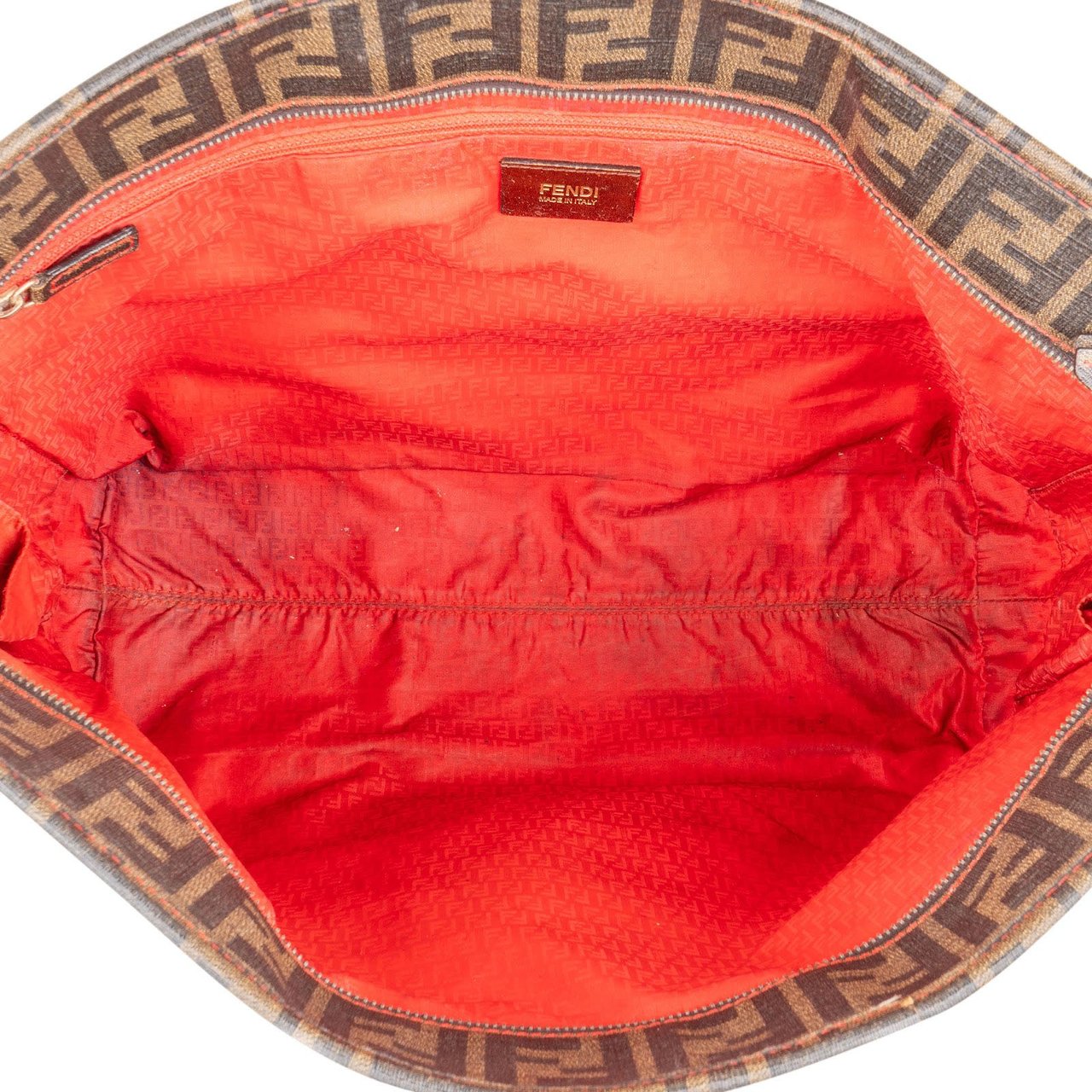 Fendi Fendi Monogram Zucca Roll Tote Shoulder Bag Bruin