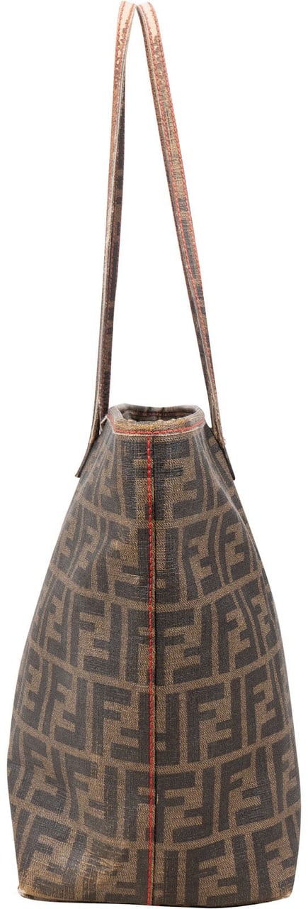 Fendi Fendi Monogram Zucca Roll Tote Shoulder Bag Bruin