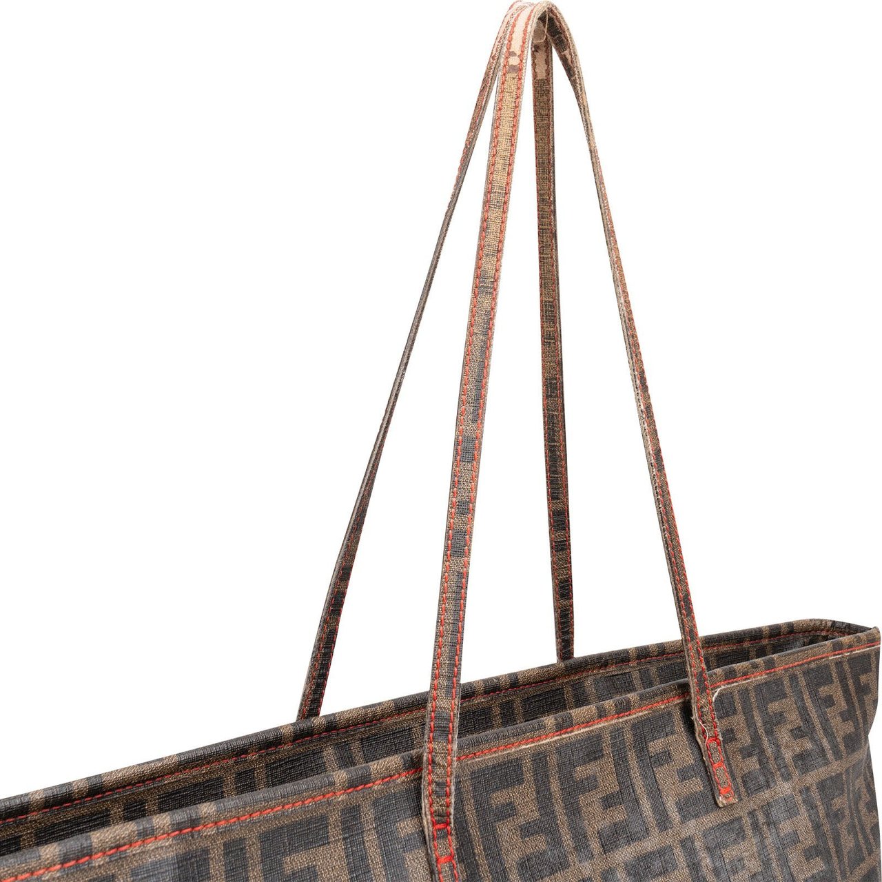 Fendi Fendi Monogram Zucca Roll Tote Shoulder Bag Bruin