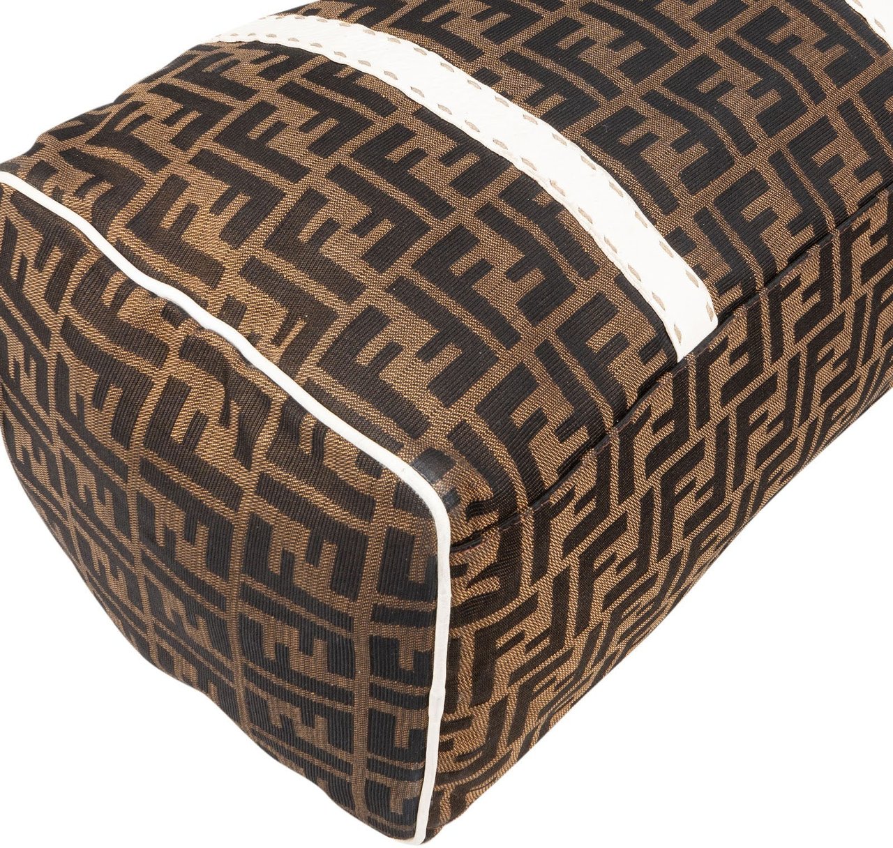 Fendi Fendi Monogram Zucca Canvas Boston Bag Handbag Bruin