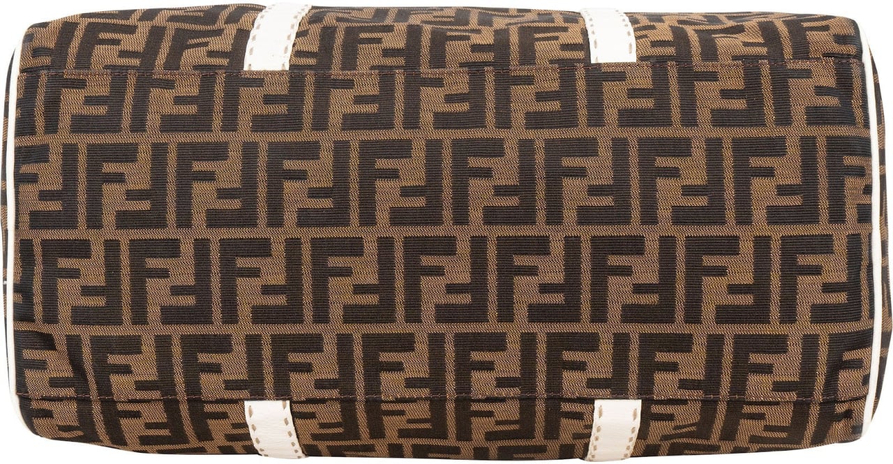 Fendi Fendi Monogram Zucca Canvas Boston Bag Handbag Bruin