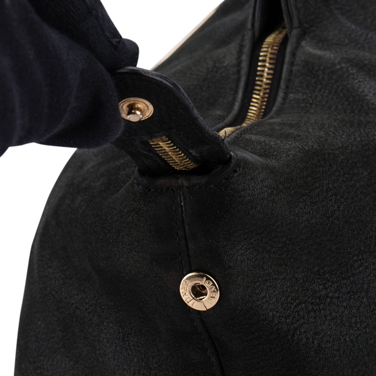 Fendi Fendi Black Nubuck Glitter Chain Handbag Divers