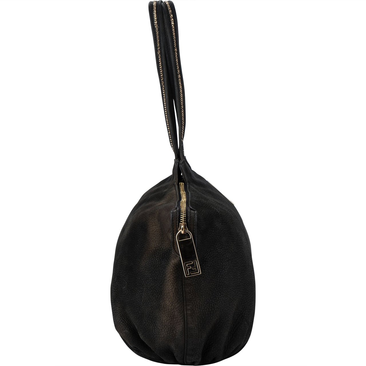 Fendi Fendi Black Nubuck Glitter Chain Handbag Divers
