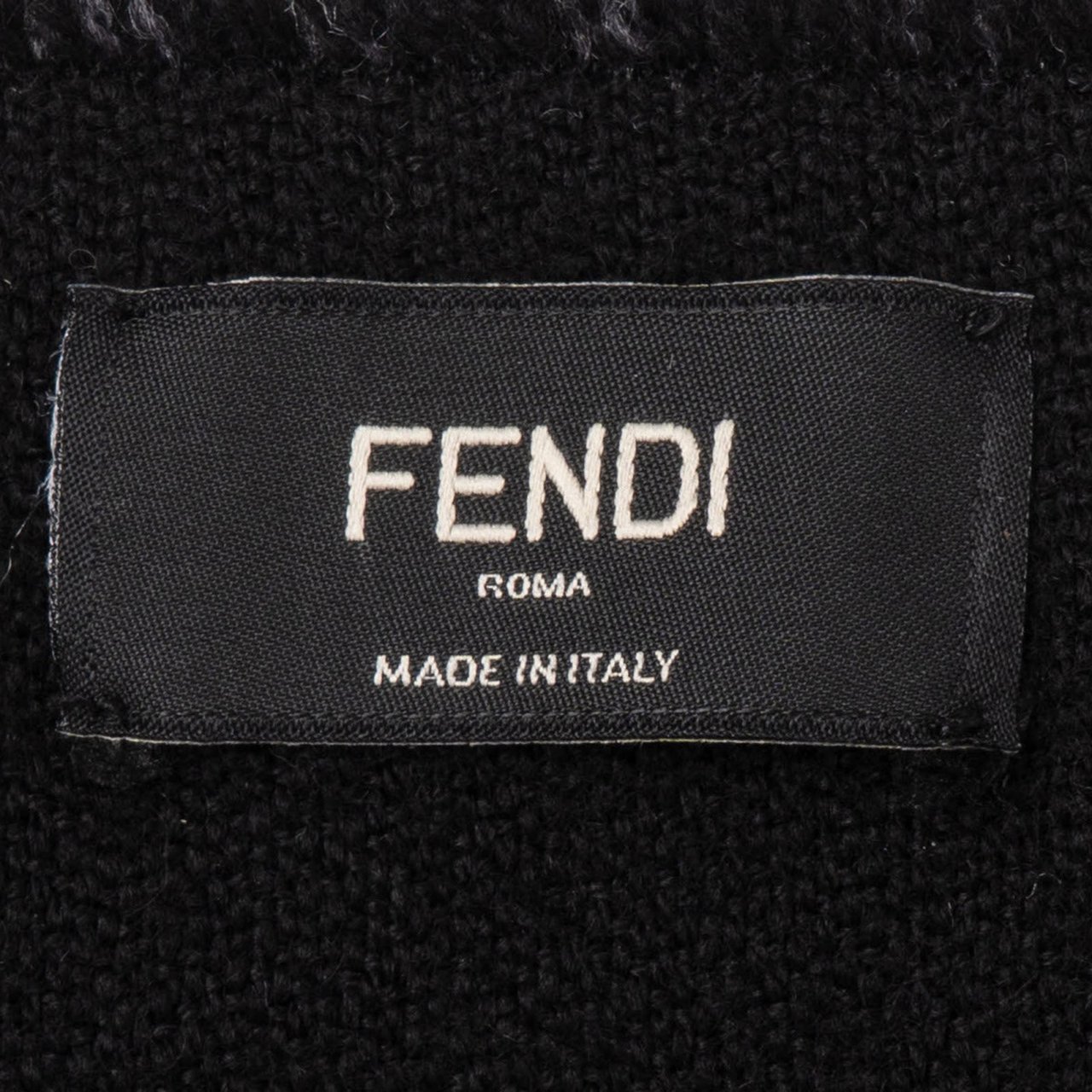 Fendi Fendi Wool Monogram FF Emblem Schal Scarf Zwart