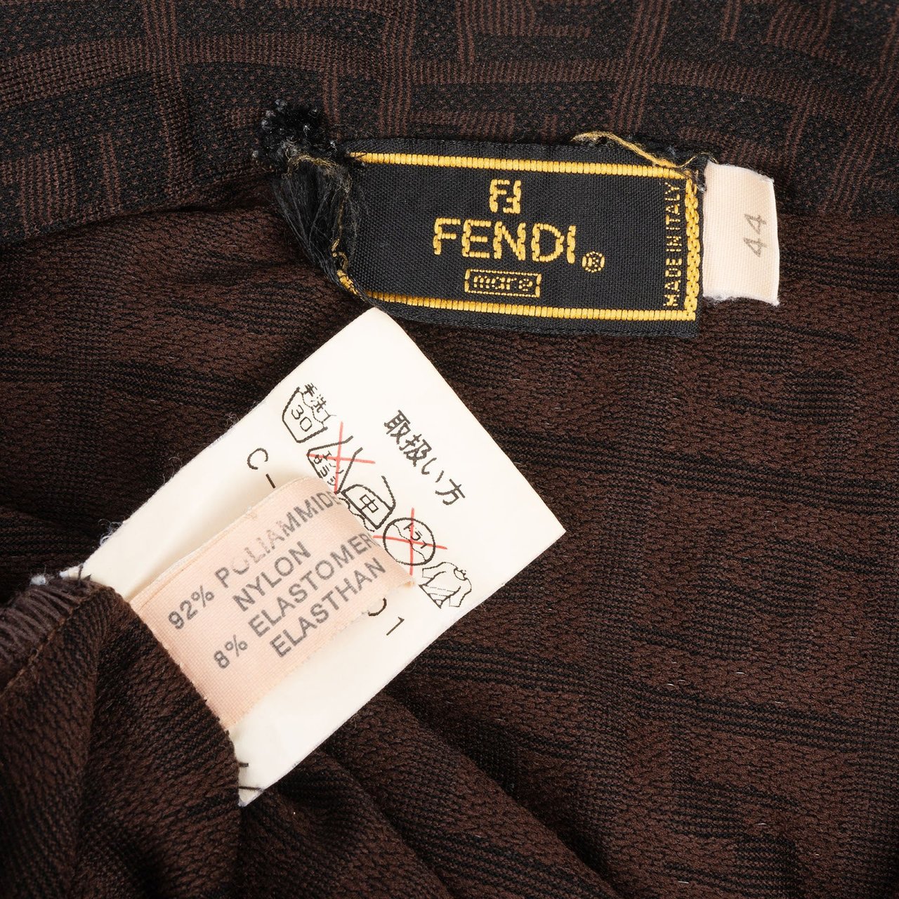 Fendi Fendi Brown Zucca Monogram Polo Shirt Top (DE38 / IT44) Bruin