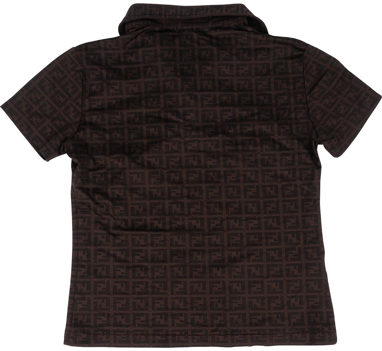 Fendi Fendi Brown Zucca Monogram Polo Shirt Top (DE38 / IT44) Bruin