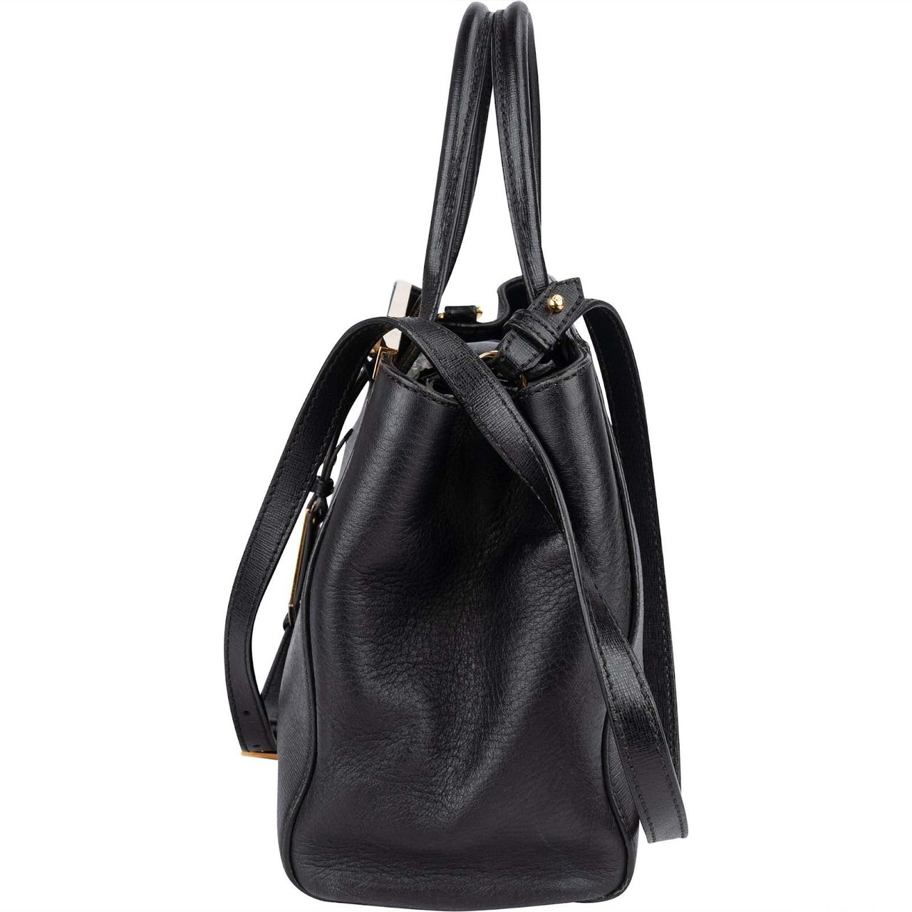 Fendi Fendi Black Leather 2Jours Handbag Zwart