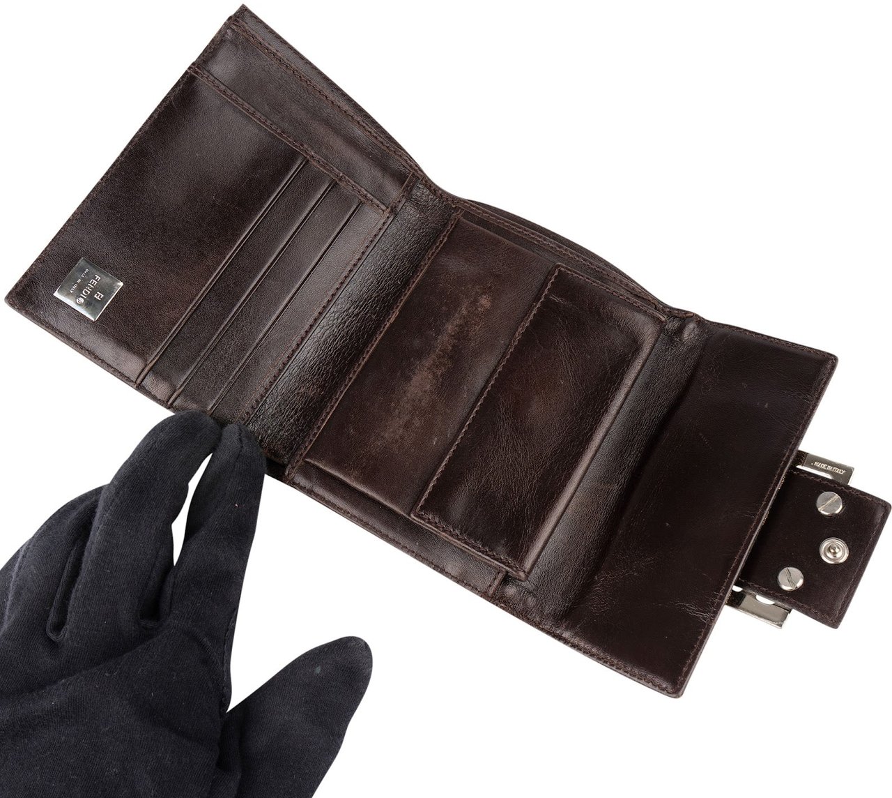 Fendi Fendi FF Monogram Baguette Buckle Wallet Zwart