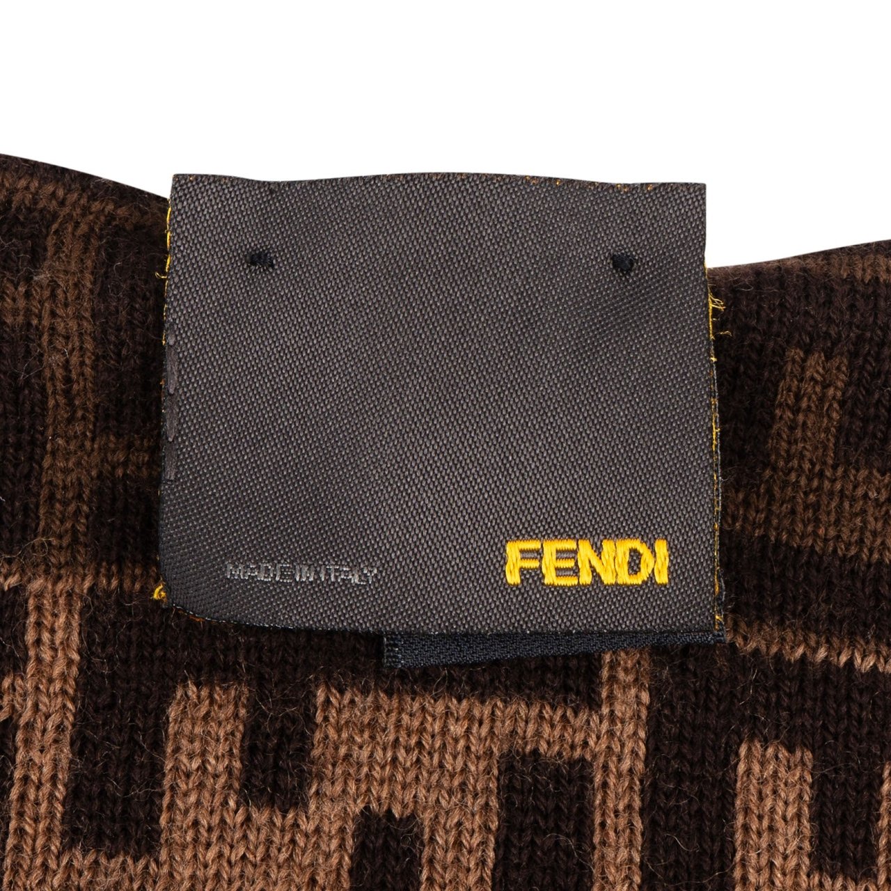 Fendi Fendi Wool Monogram Striped FF Emblem Schal Scarf Bruin