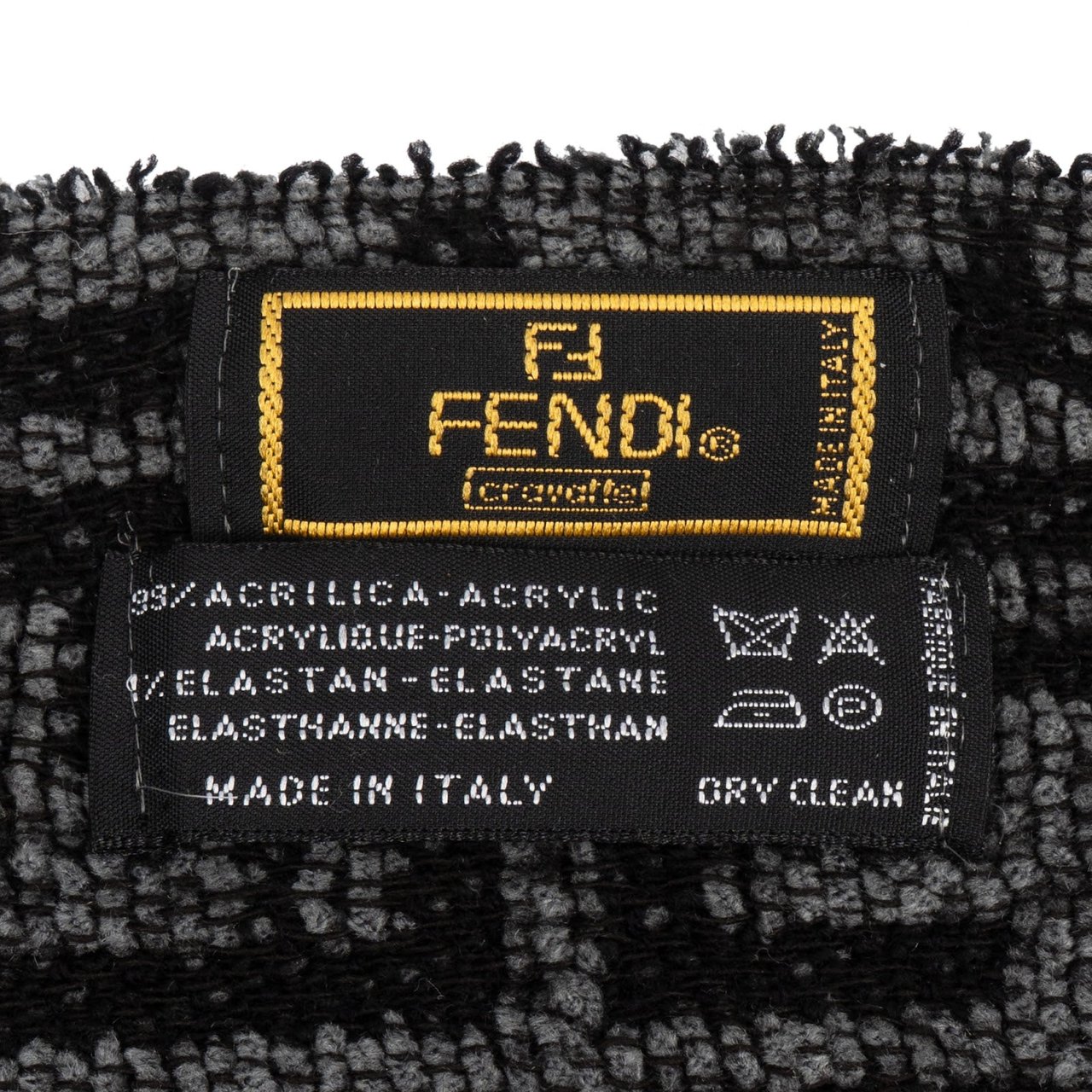 Fendi Fendi Wool Monogram FF Emblem Schal Scarf Zwart