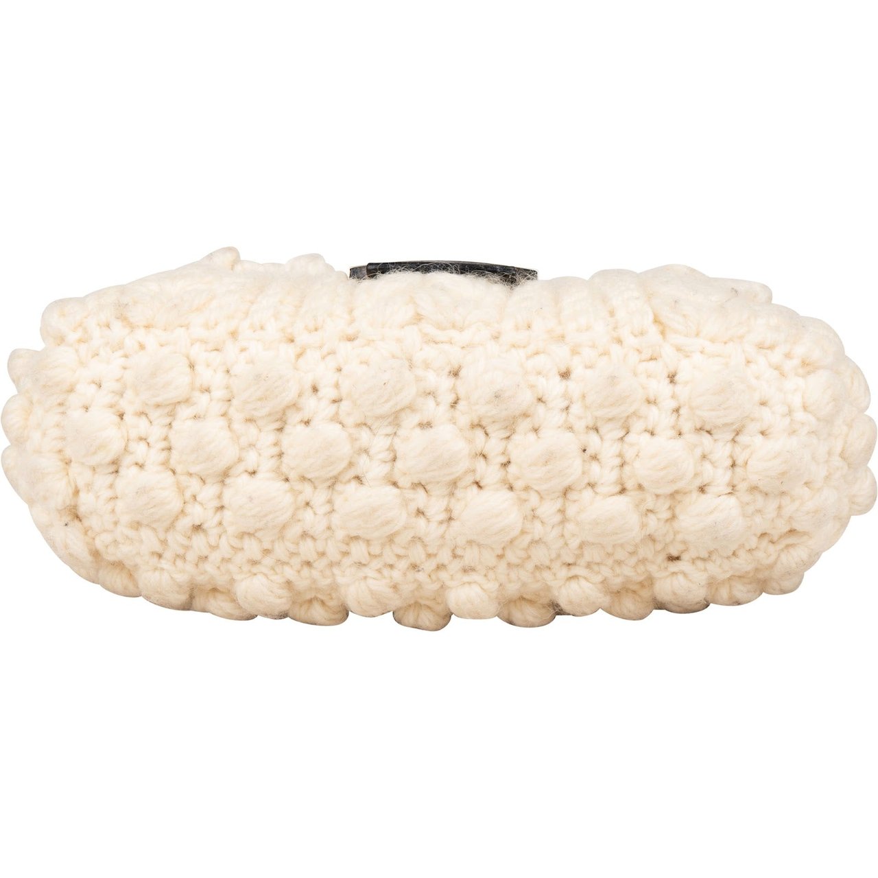 Fendi Fendi Black Wool Knit Baguette Shoulder Bag Beige