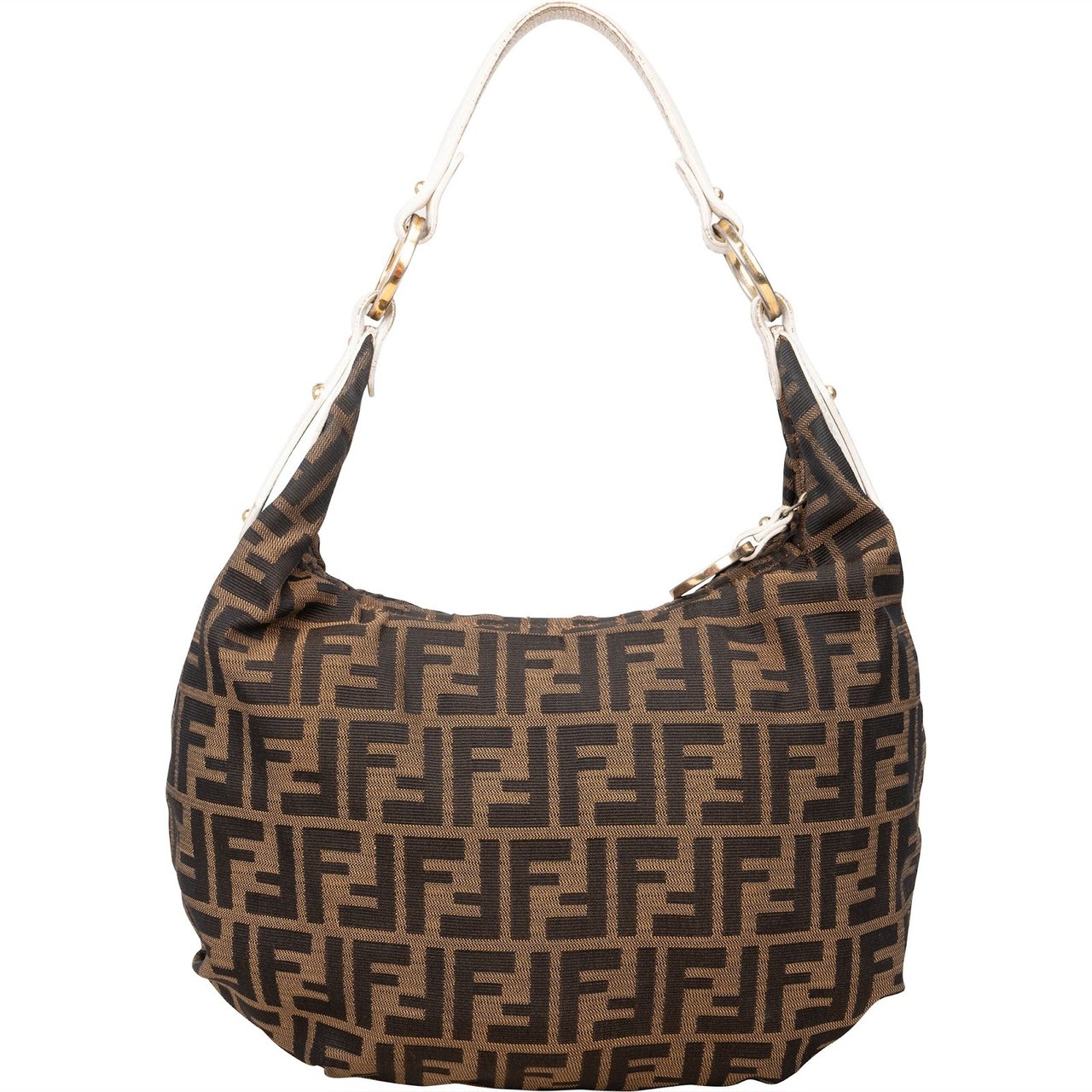Fendi Fendi Monogram FF Zucca Hobo Shoulder Bag Bruin