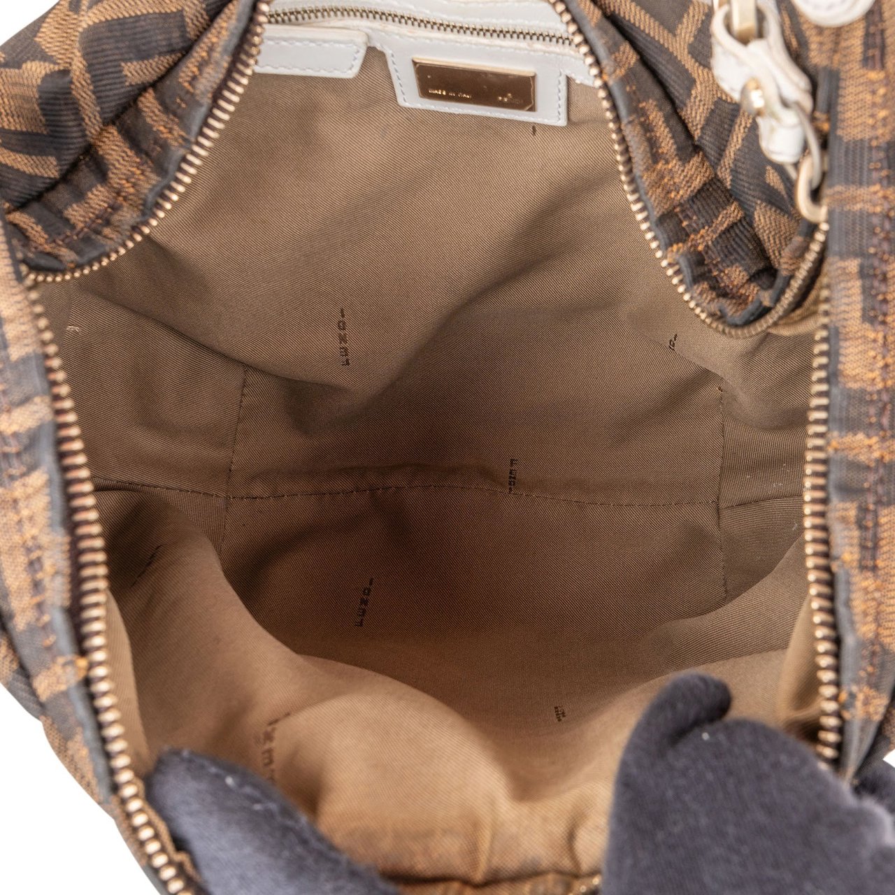 Fendi Fendi Monogram FF Zucca Hobo Shoulder Bag Bruin